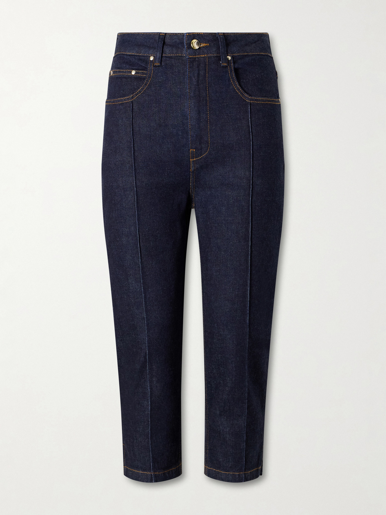Russet Stretch Slim-leg Capri Jeans - Dark denim