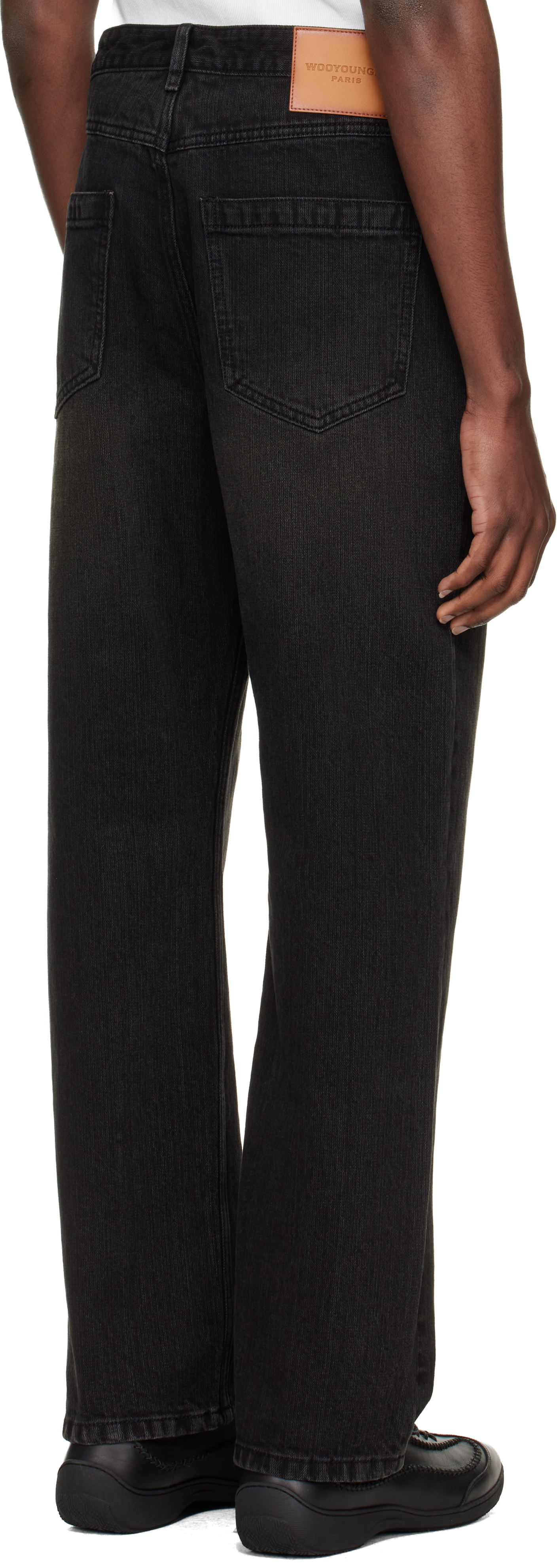 Black Tin Wash Straight Jeans