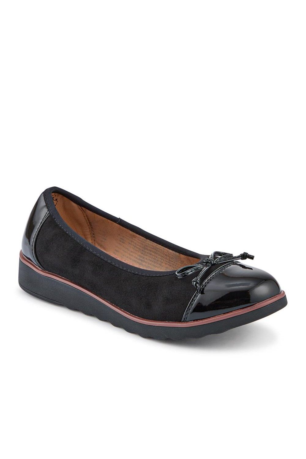 Pavers Women's Lightweight Ballet Pumps Flat in Jet Black