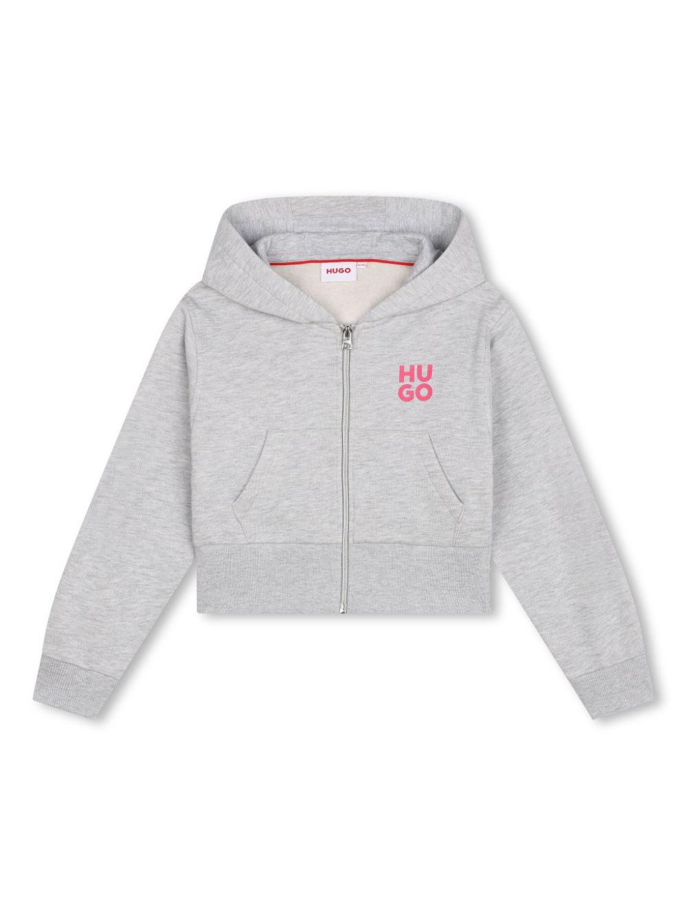 Logo-print zip-up hoodie - Grey