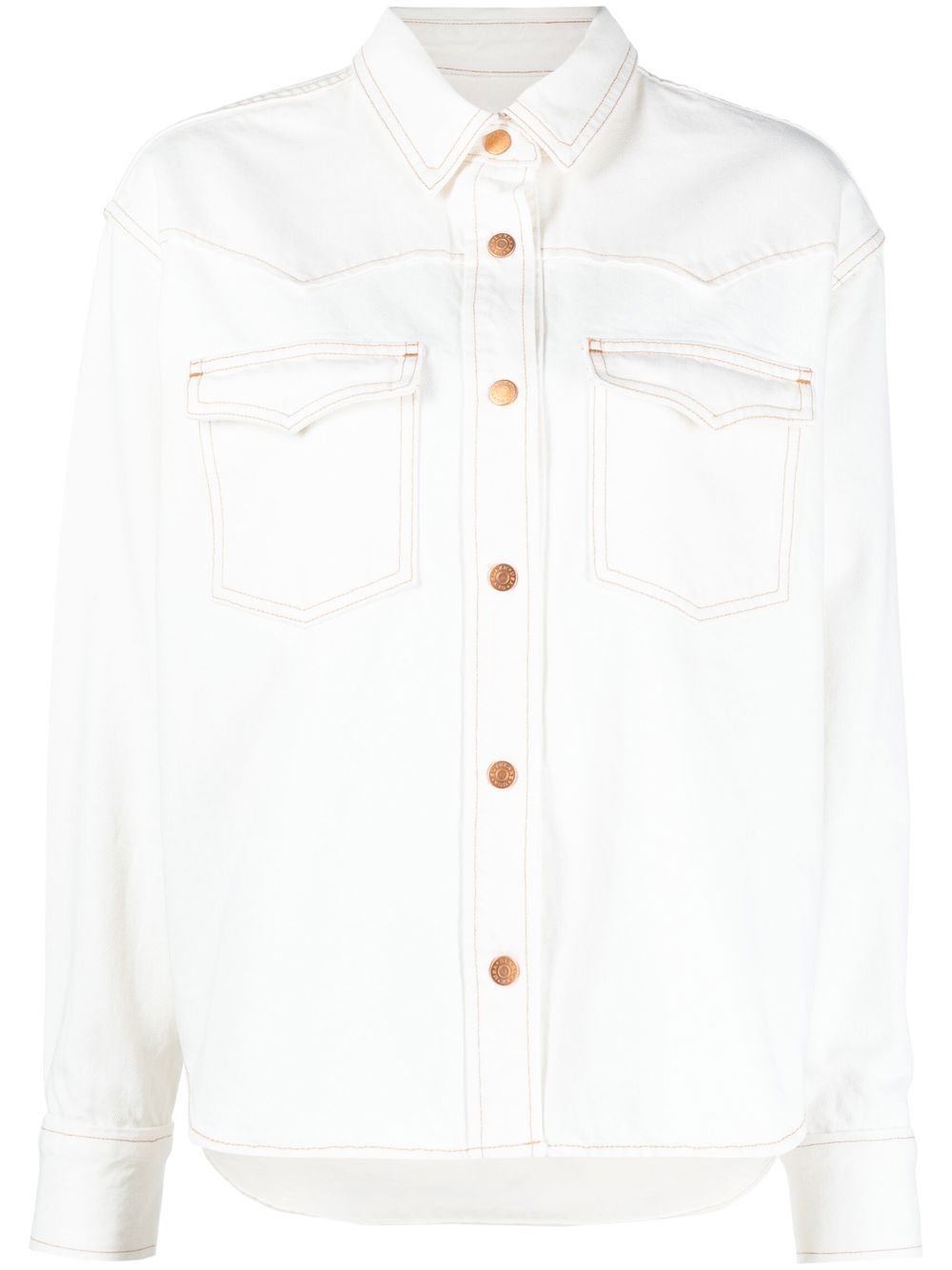 Button-down denim jacket - Neutrals