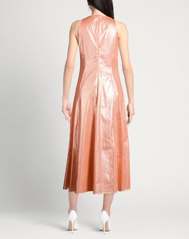 Woman Maxi dress Salmon pink Size 4 Cotton, Polyurethane, Elastane