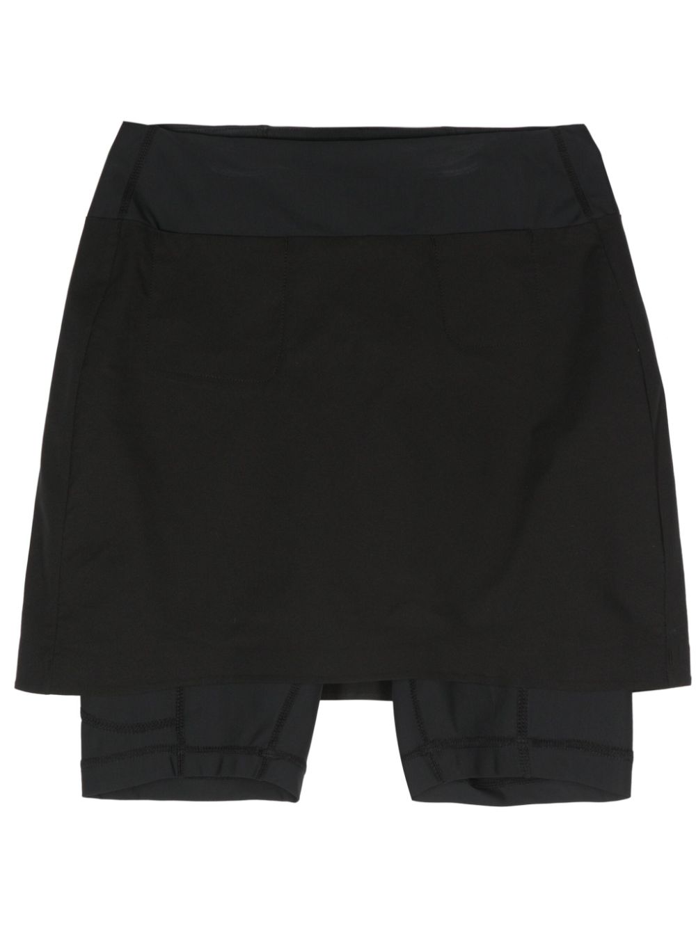Layered-design skirt - Black