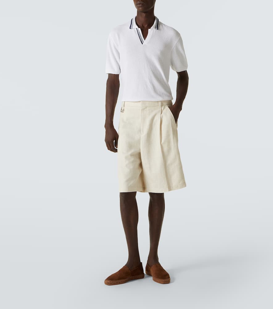 Horton cotton-blend bouclé polo shirt