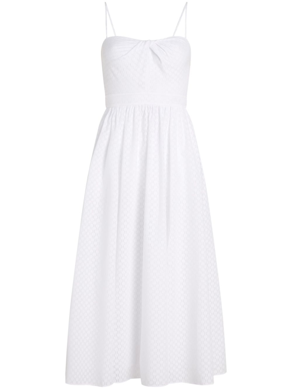 Monogram-pattern midi dress - White