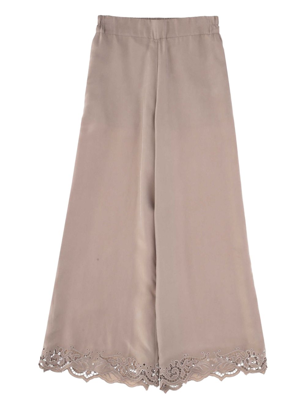 EMMA E GAIA lace-detailed trousers - Brown