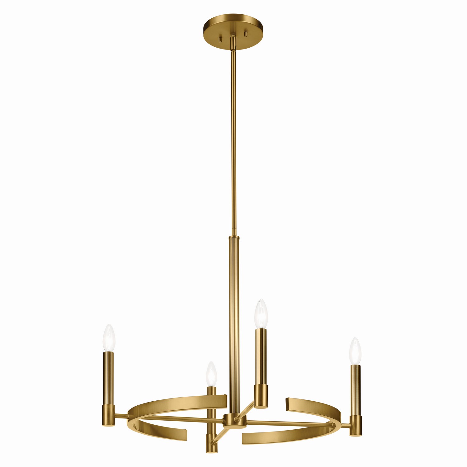 Brushed Natural Brass Chandelier from the Tolani Collection