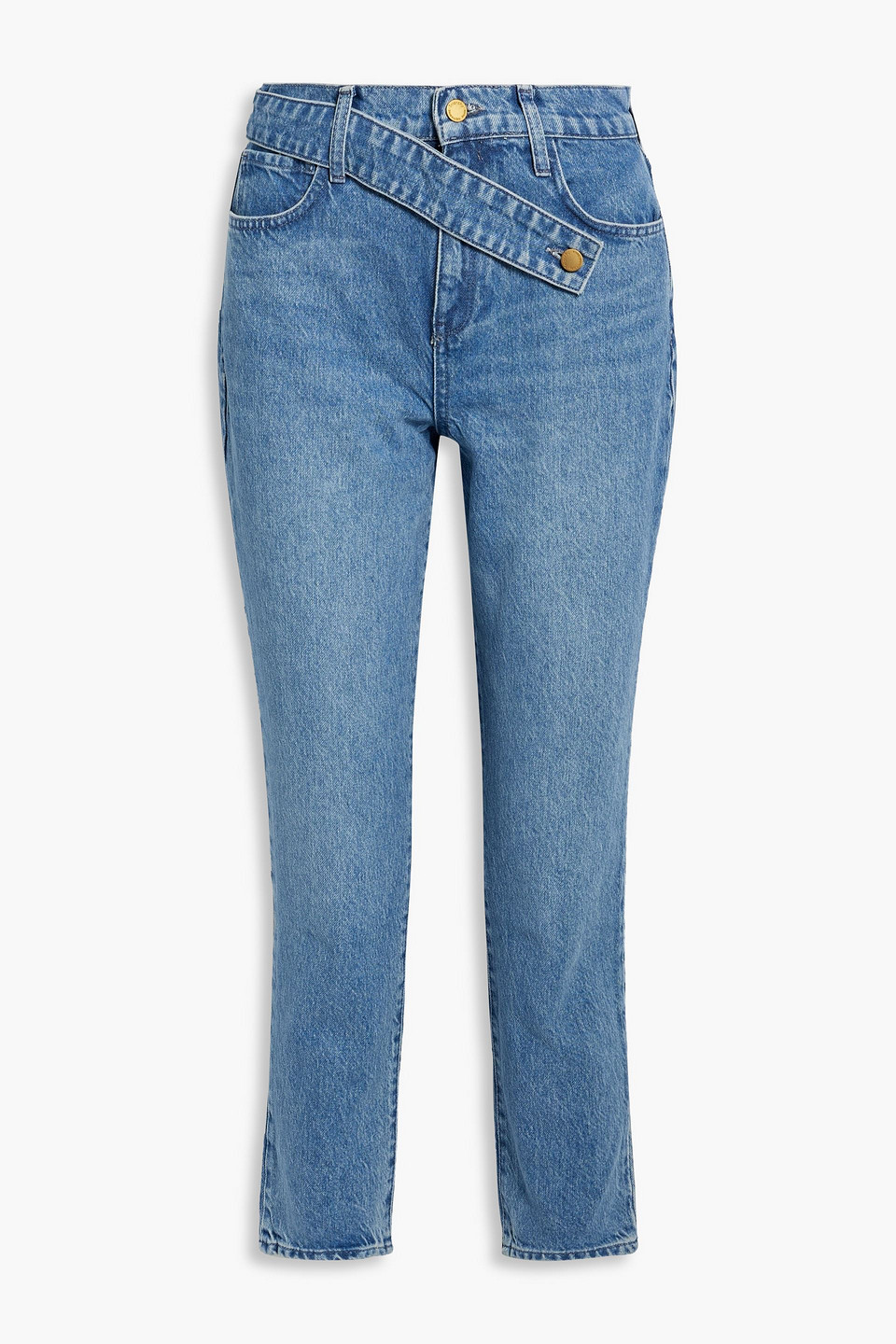 Cropped mid-rise straight-leg jeans