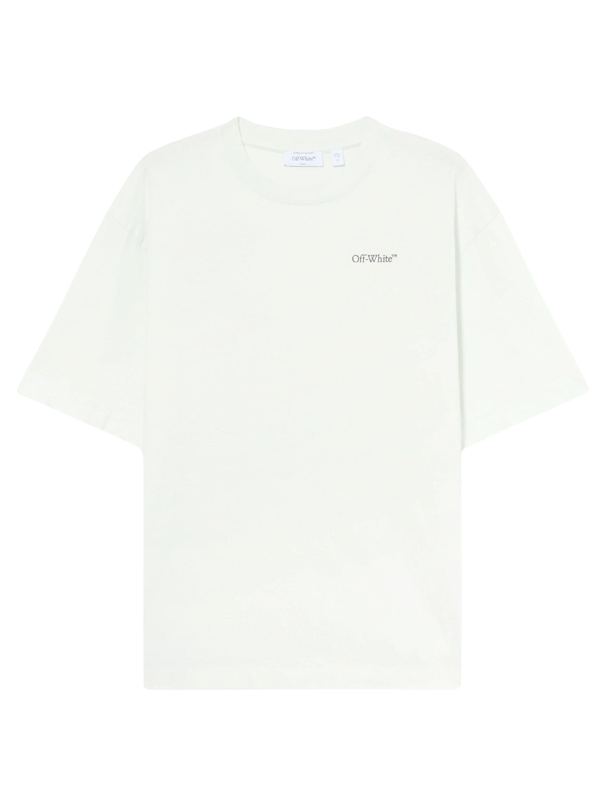 Light Green Crew-necktshirt With Logo On Front And Back In Cotton Man