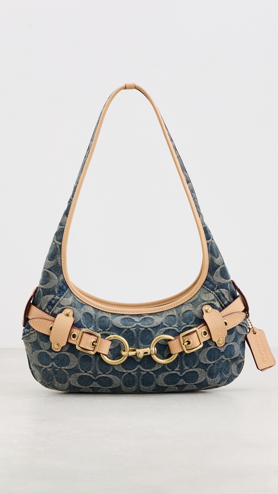 Belted Ergo Signature Jacquard Shoulder Bag 26 Denim One Size