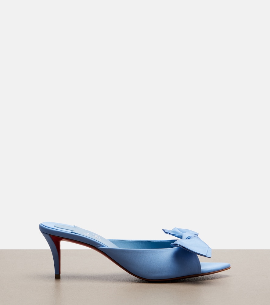 Mulazee bow-detail silk taffeta mules