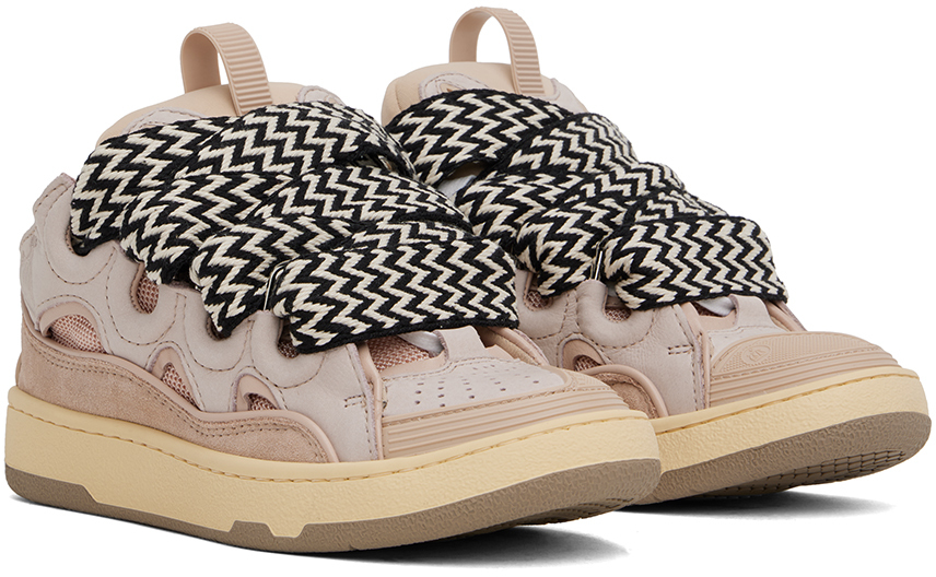 Lanvin Pink Leather Curb Sneakers
