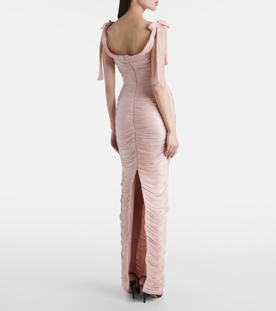 Ruched silk gown
