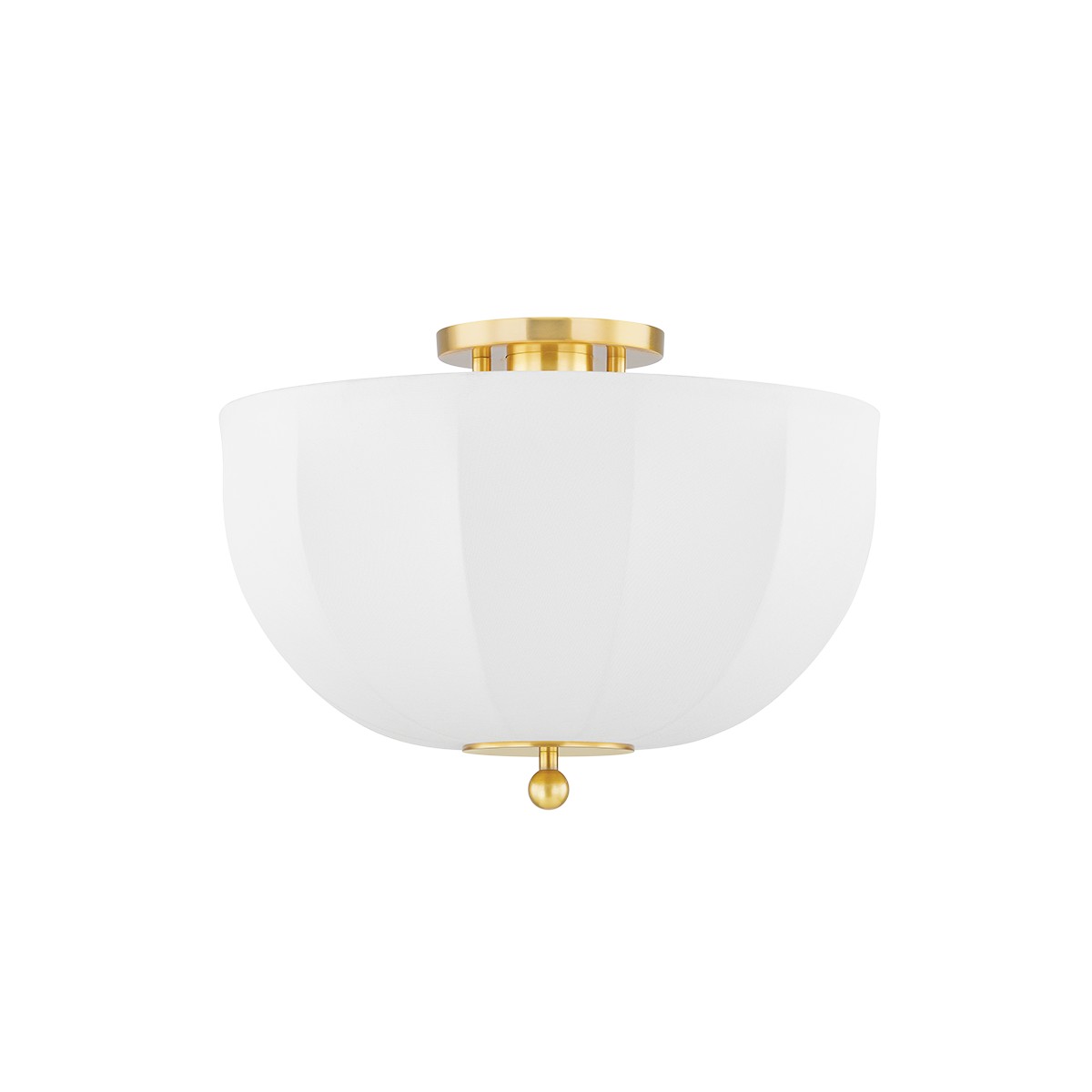 Aged Brass One Light Flush Mount from the Meshelle Collection