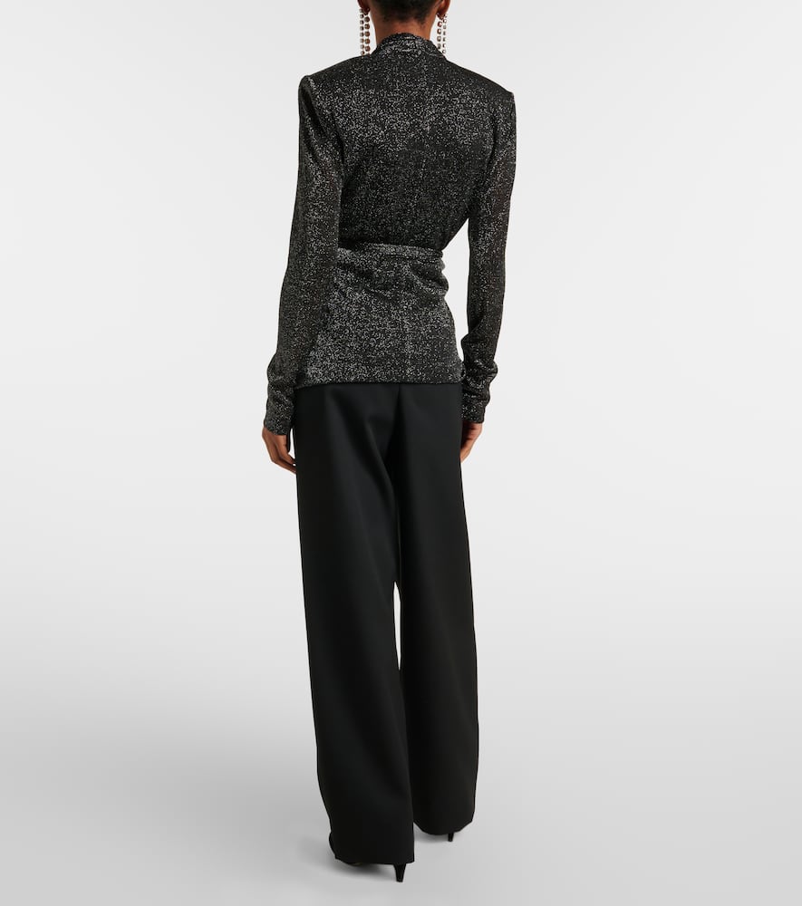 Cinay lamé wrap top