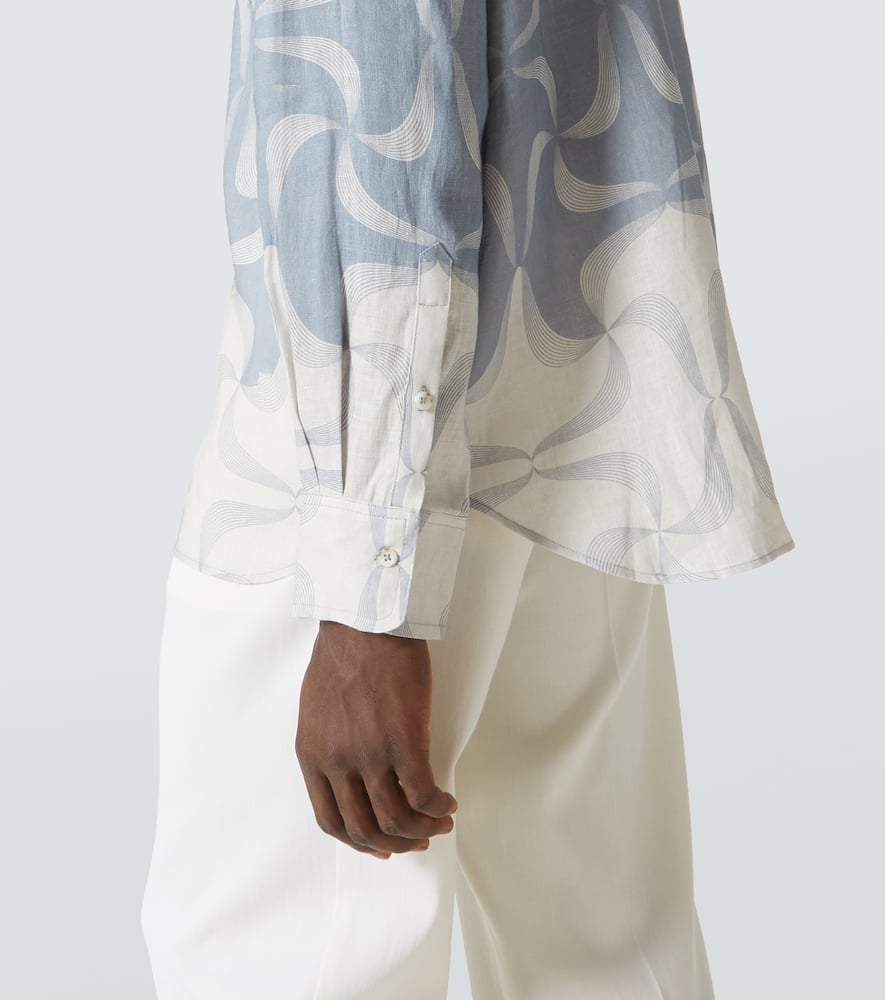 Mantra printed linen shirt