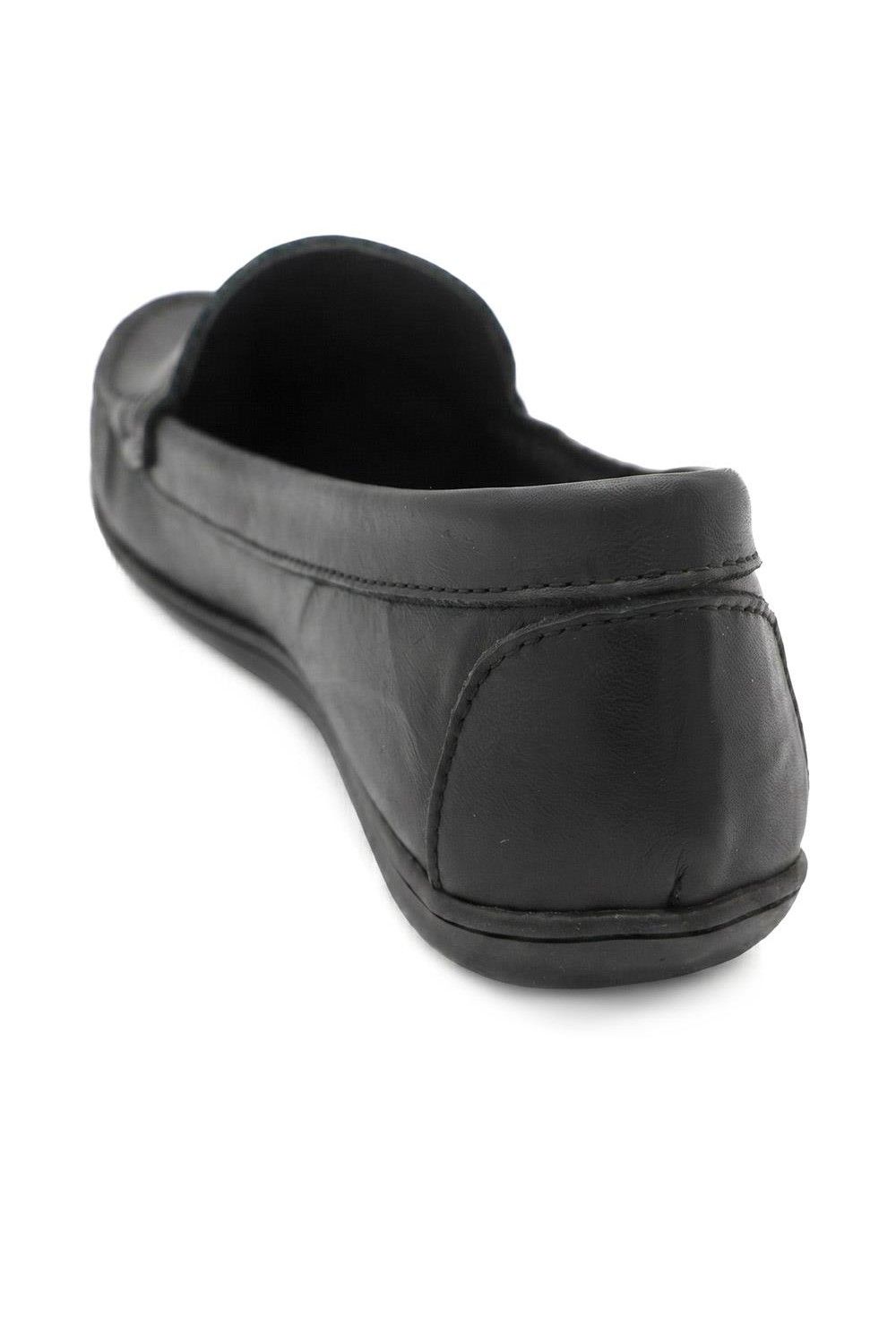 Pavers Women's Premium Leather Moccasins Flat in Black