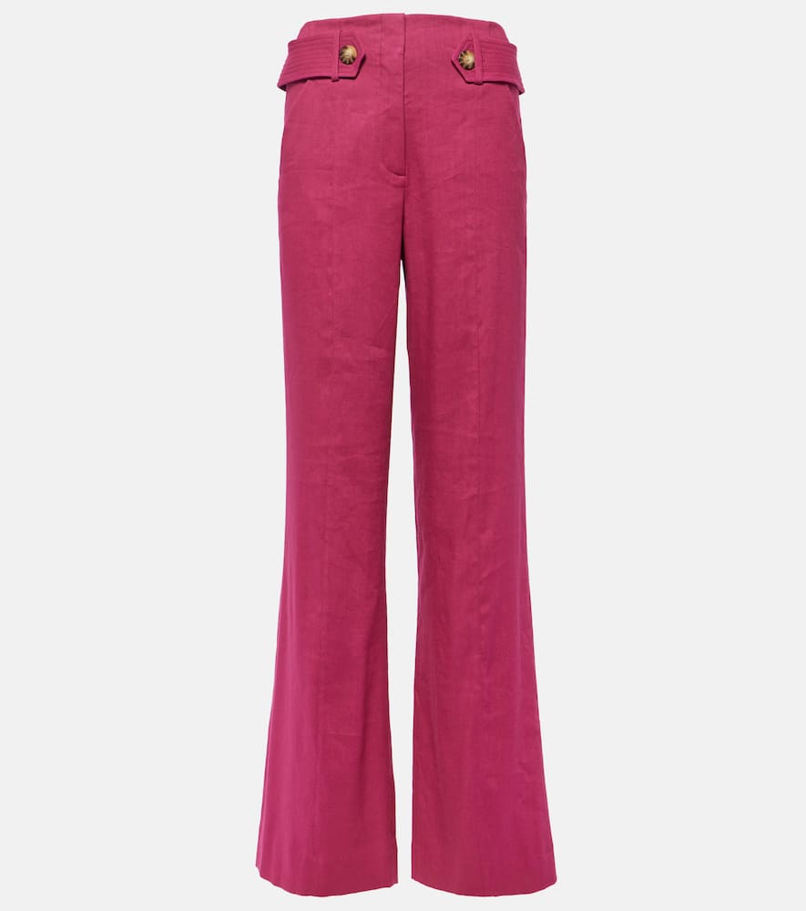 Sunny linen-blend twill flared pants