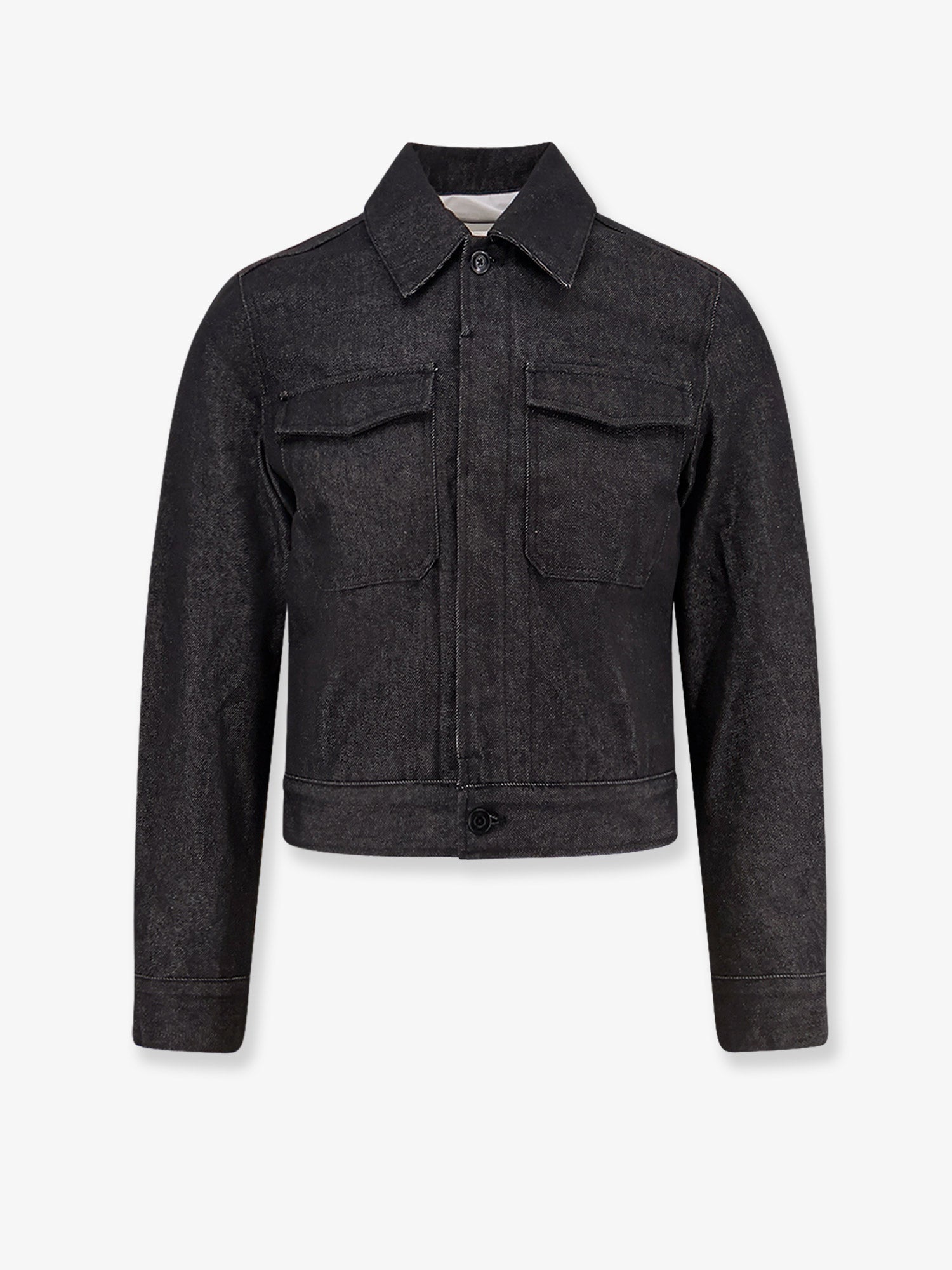 Cotton-Blend Denim Jacket — Gray