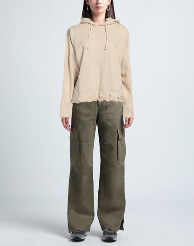 Woman Sweatshirt Beige Size M Cotton