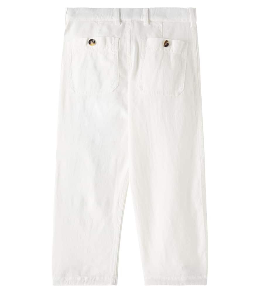 Dyed linen-blend pants