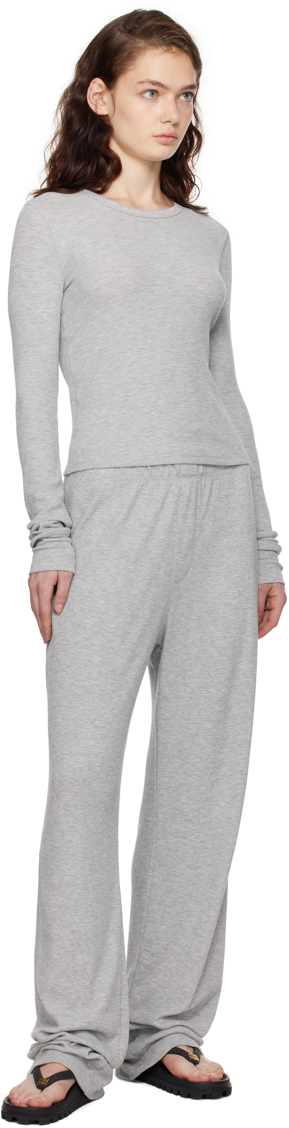 ÉTERNE Gray Thermal Lounge Pants