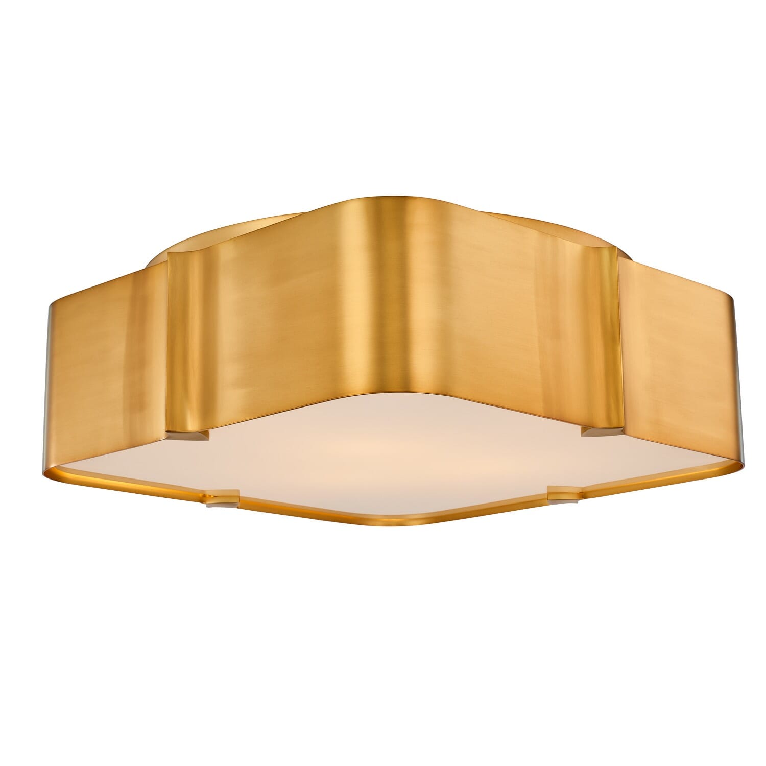 Winter Brass Three Light Flush Mount from the Lotus Collection