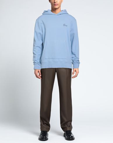 Man Sweatshirt Sky blue Size L Cotton, Polyester