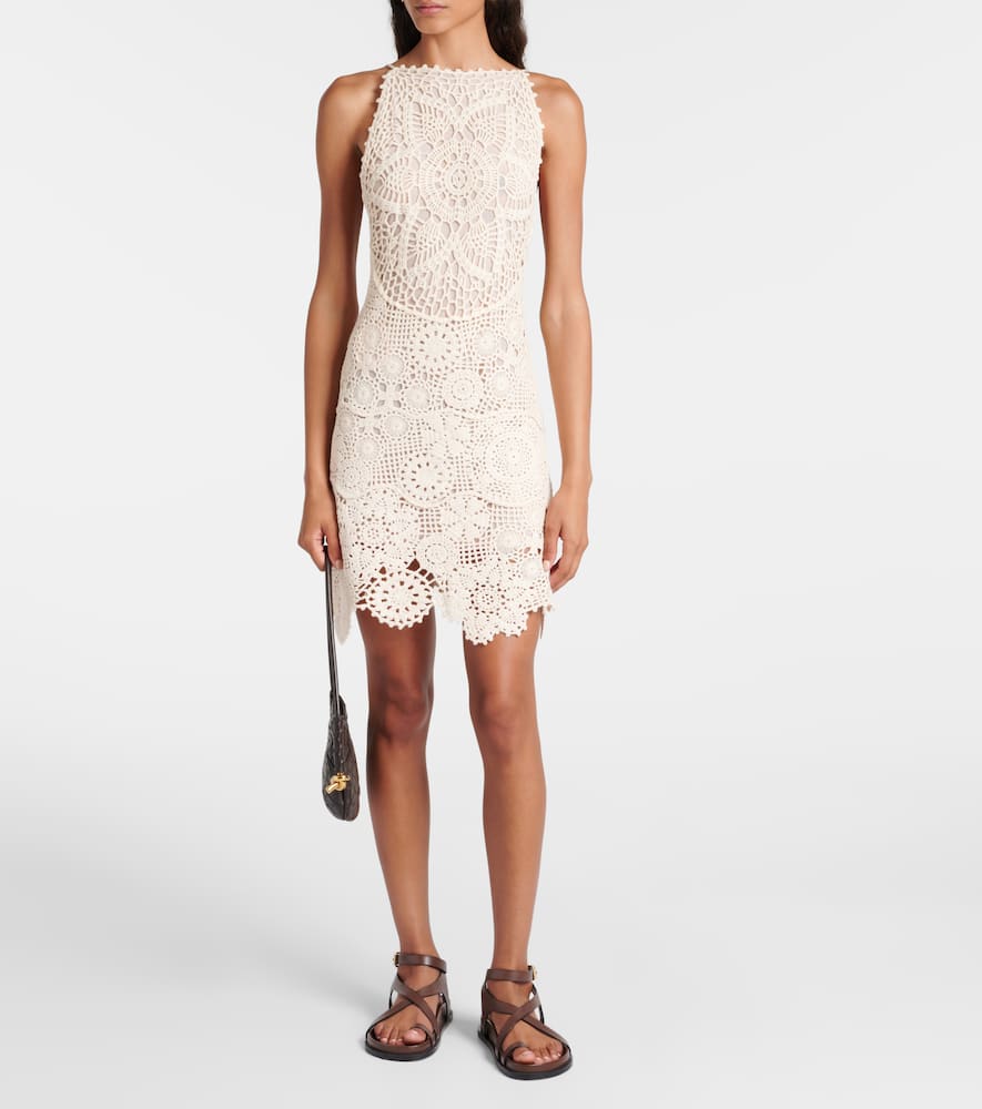 Staud Mini Whimsy crochet cotton minidress