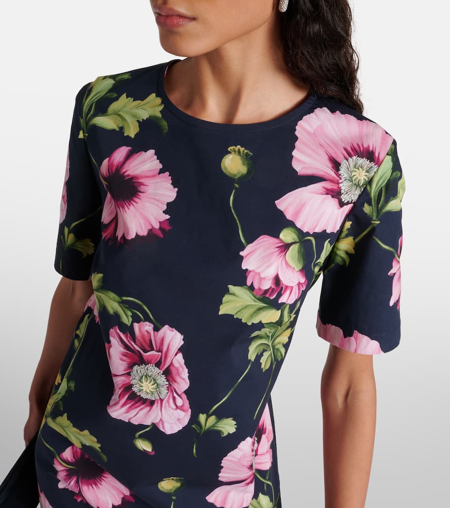 Floral cotton-blend minidress