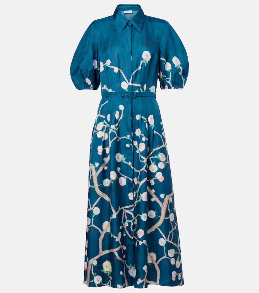 Maude floral silk shirt dress
