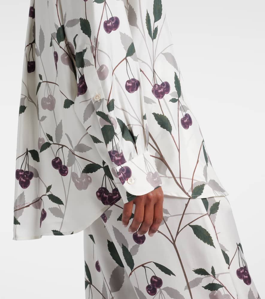 Printed silk twill shirt