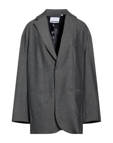 Woman Blazer Charcoal Size 1 Polyester, Viscose, Elastane