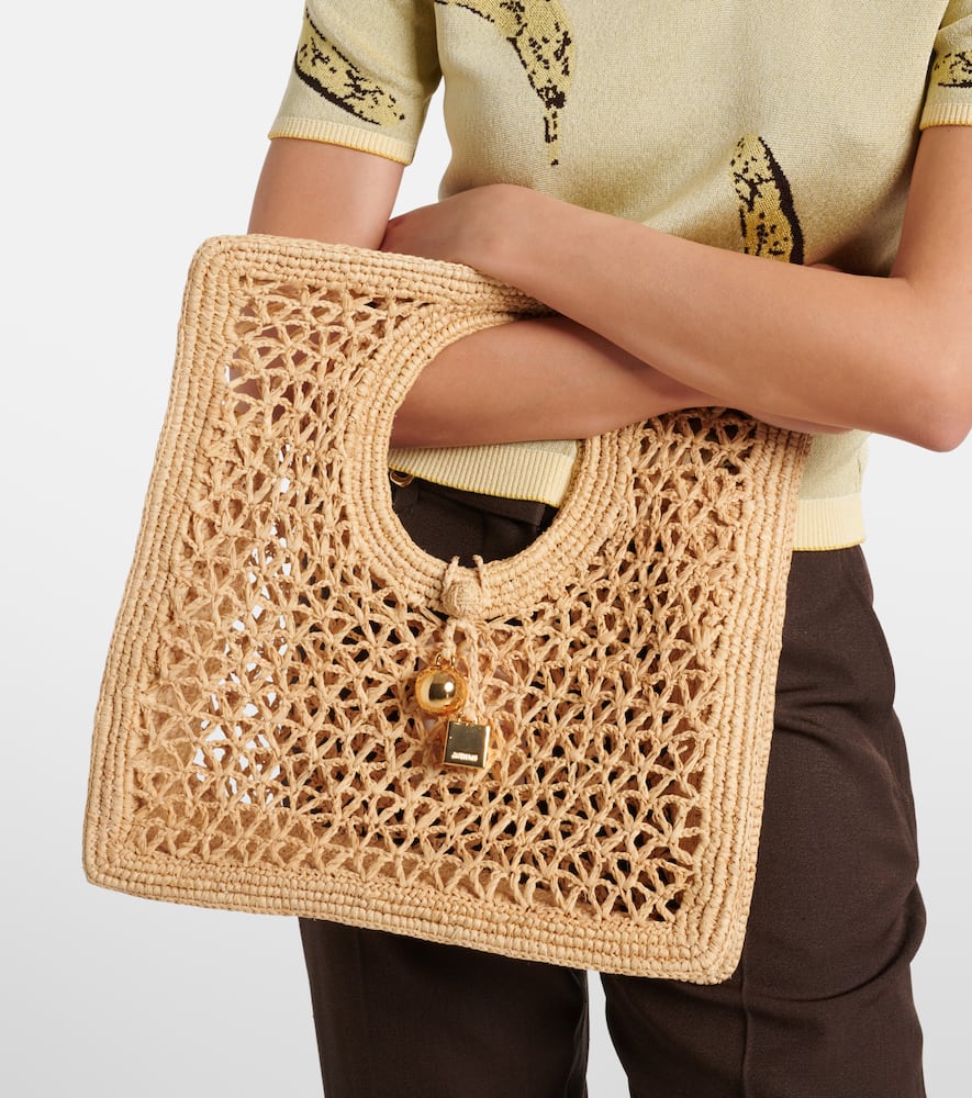 Jacquemus Spiaggia Small raffia tote bag
