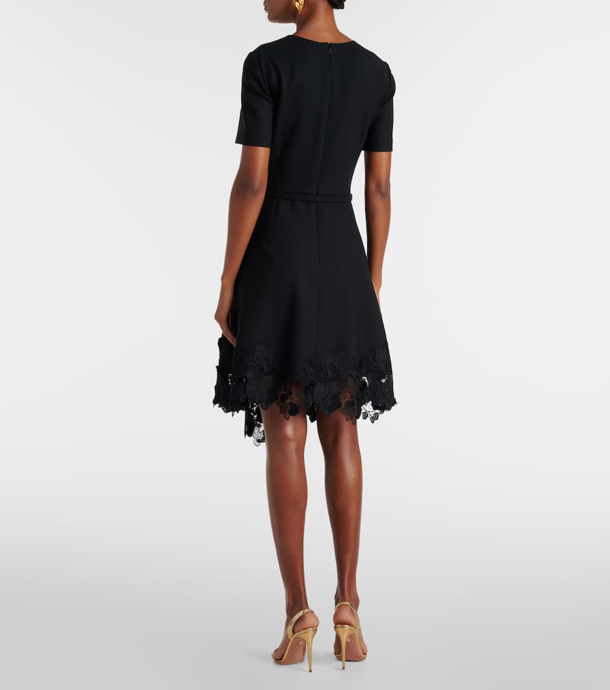 Asymmetric wool-blend midi dress