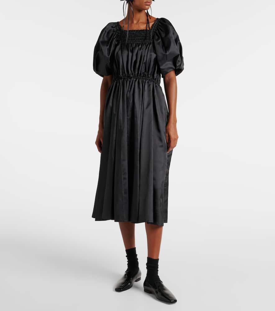 Shirred midi dress