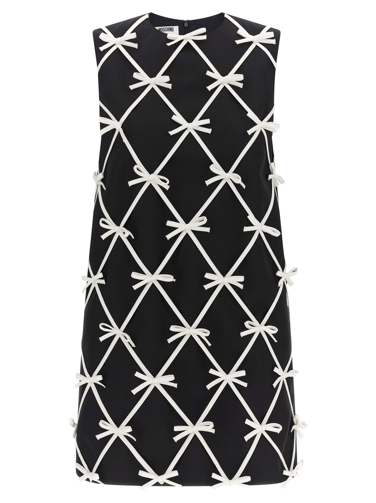 Bow-Embellished Virgin Wool Dress — Black