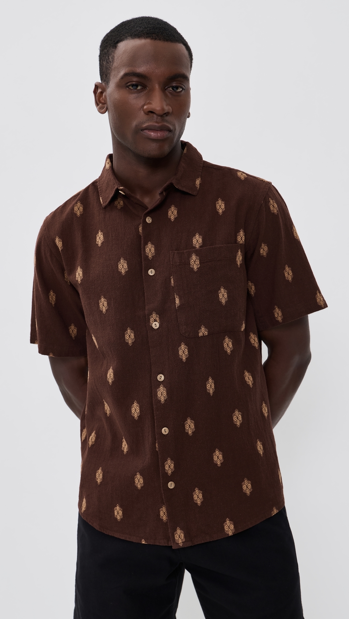 Button Up Shirt Brown Multi