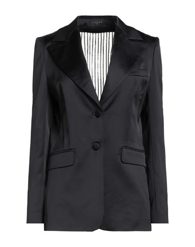 Woman Blazer Black Size 8 Polyester, Elastane