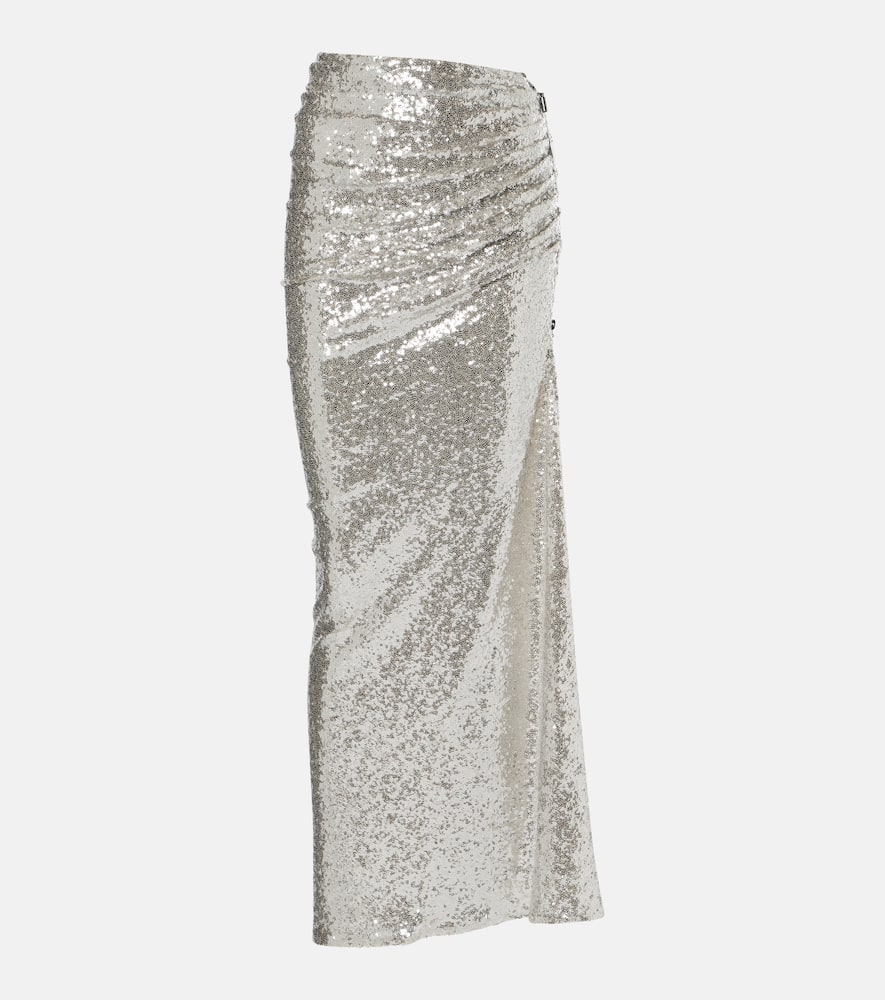 Luna draped sequined maxi skirt