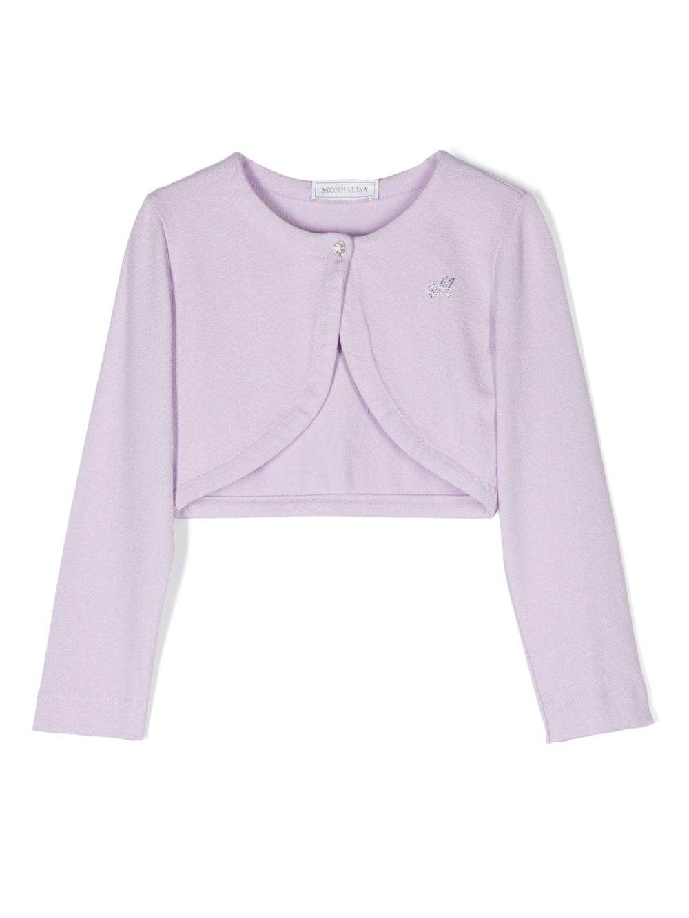 Sequinned-logo cropped cardigan - Purple