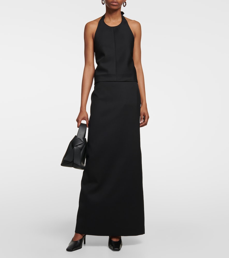 Wool maxi skirt
