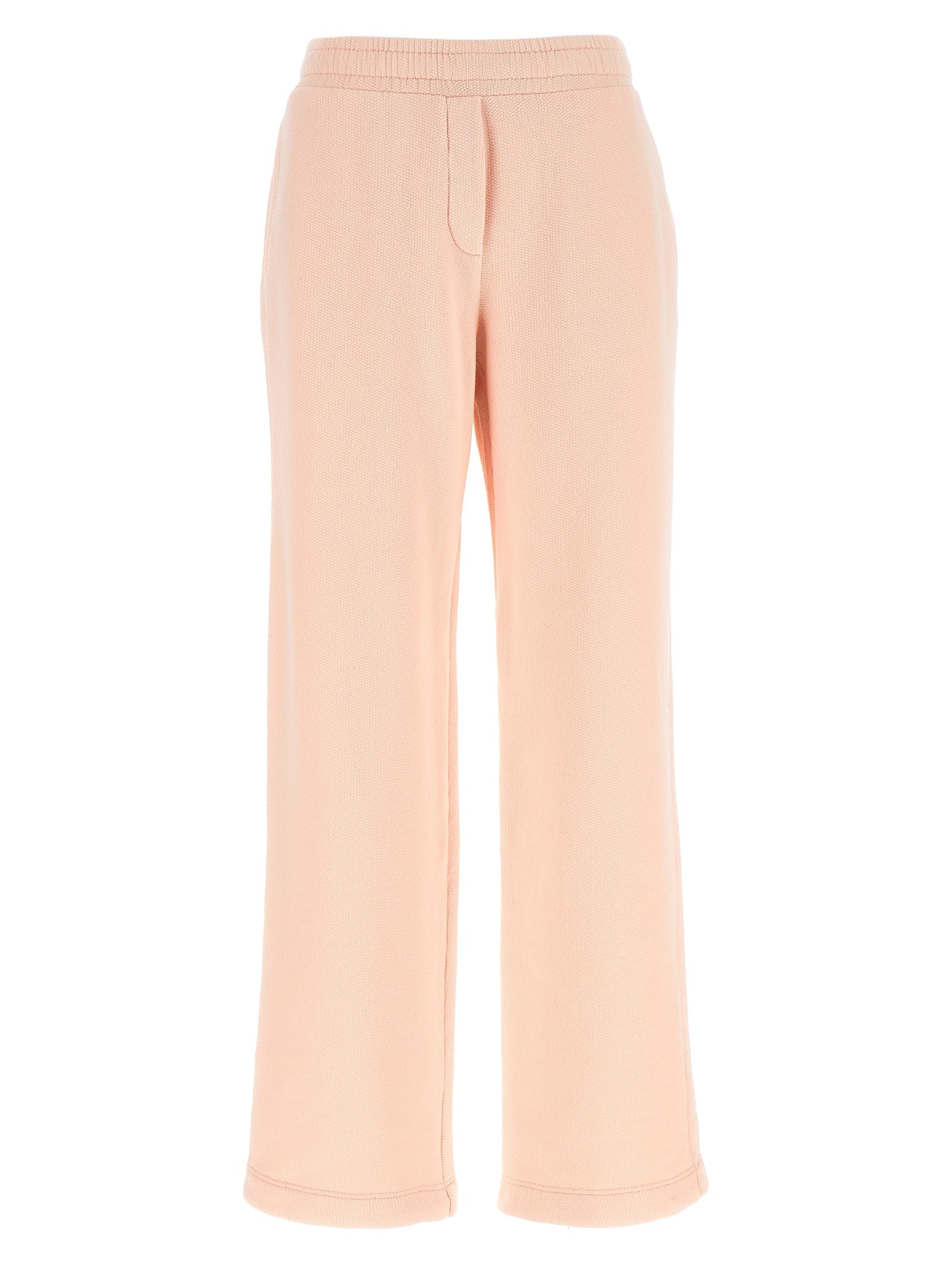 Cotton Wide-Leg Joggers — Pink