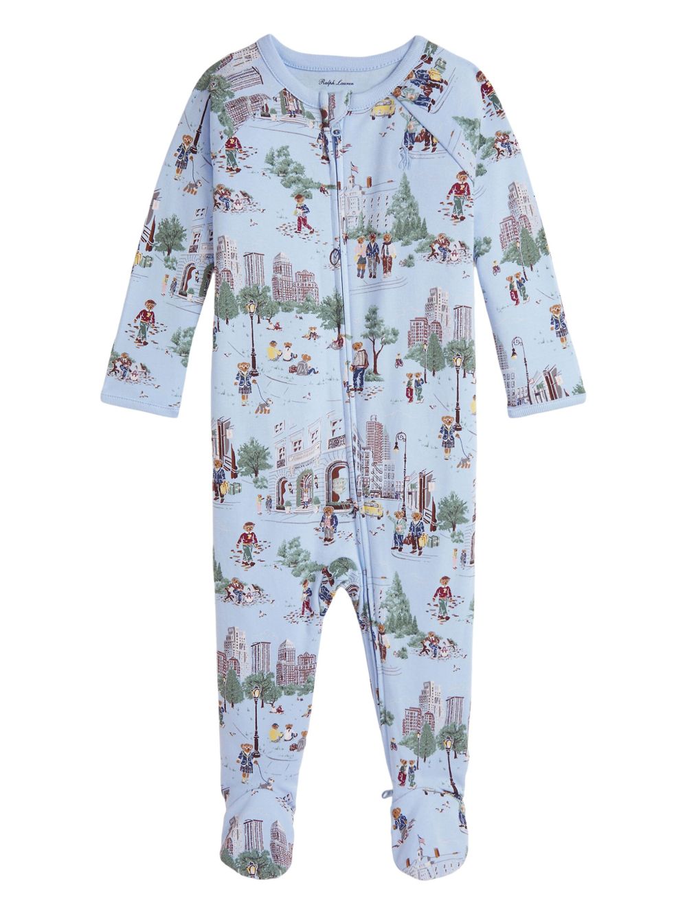 Illustrated long-sleeve pajamas - Blue