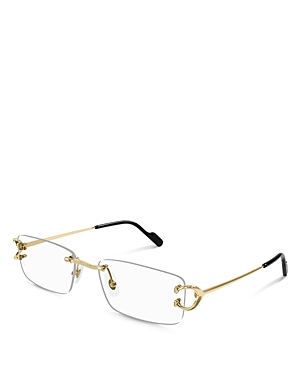 Signature C 24K Gold Plated Rimless Square Optical Glasses, 56mm