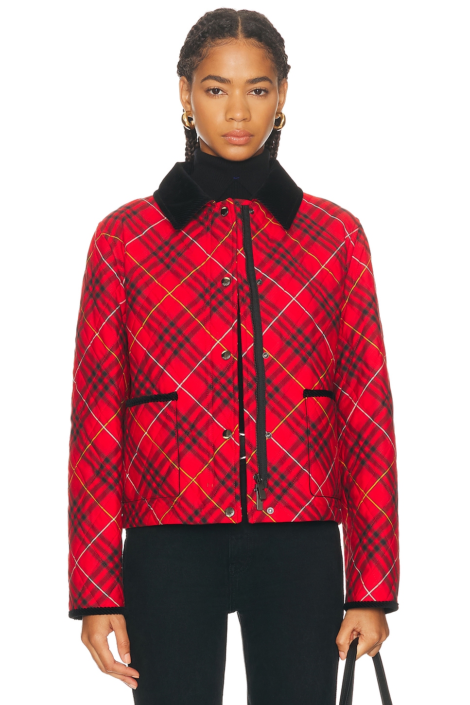 Burberry Oldham Check Coat in Poppy IP Check - Red. XS also in