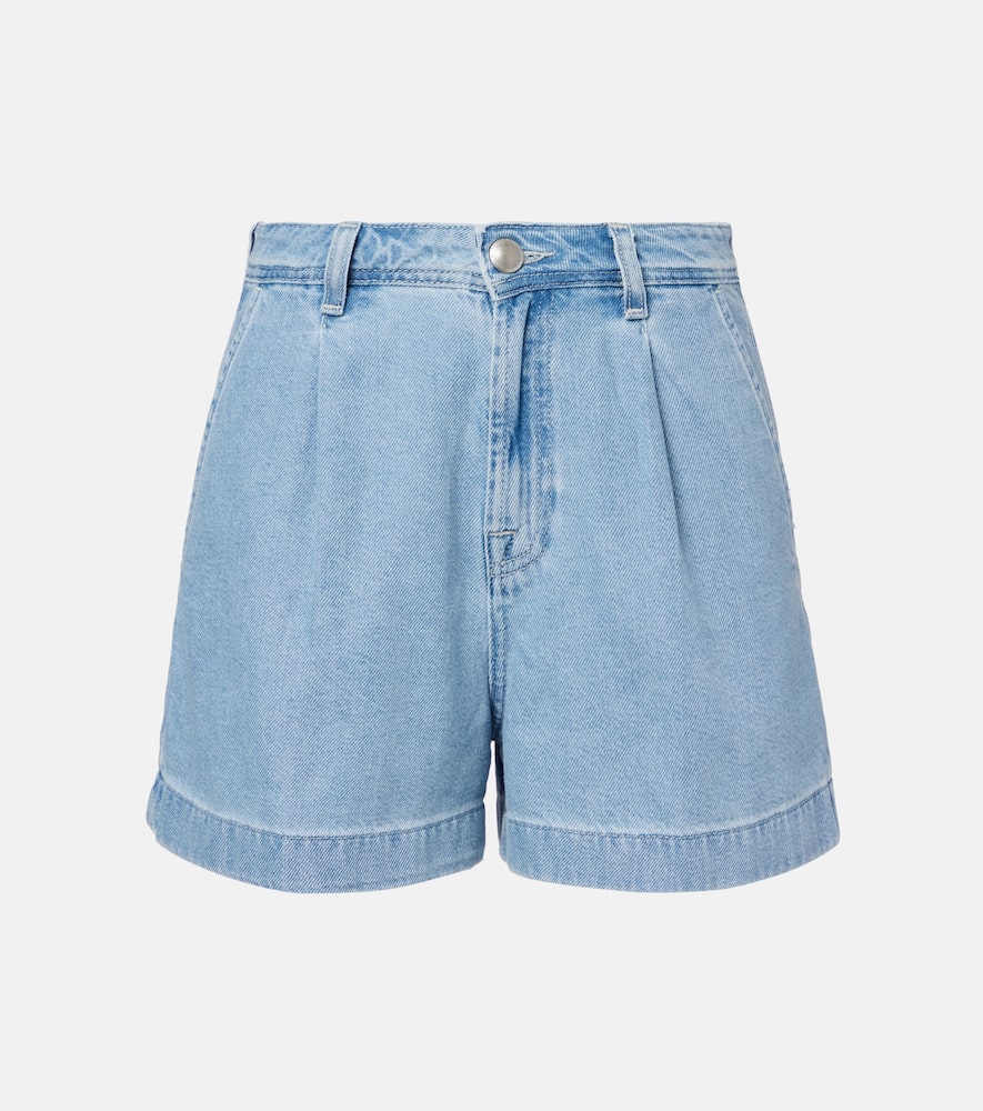 Hana pleated denim shorts