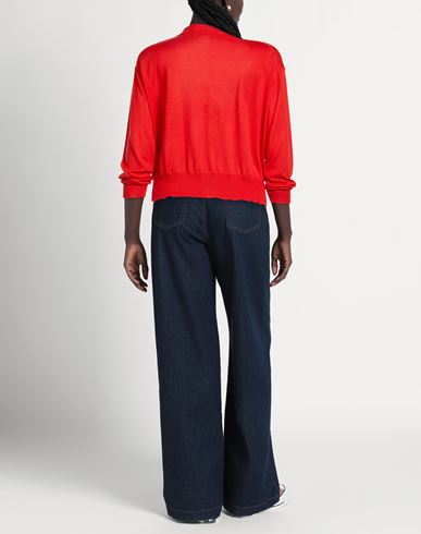Woman Cardigan Red Size 12 Silk, Cashmere