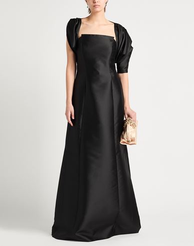 Woman Maxi dress Black Size 8 Polyester, Silk, Polyamide, Elastane