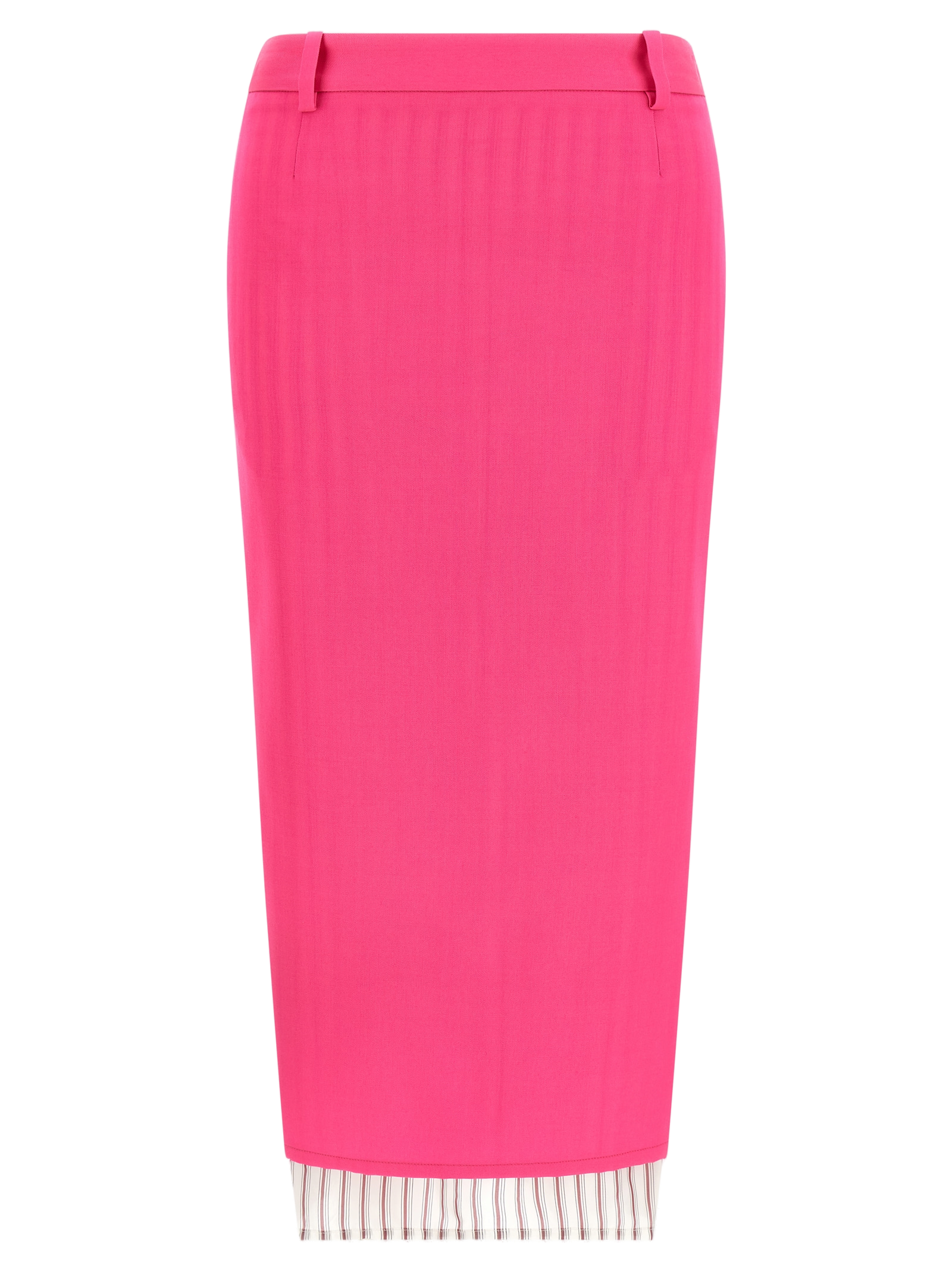 Virgin Wool Midi Skirt — Pink